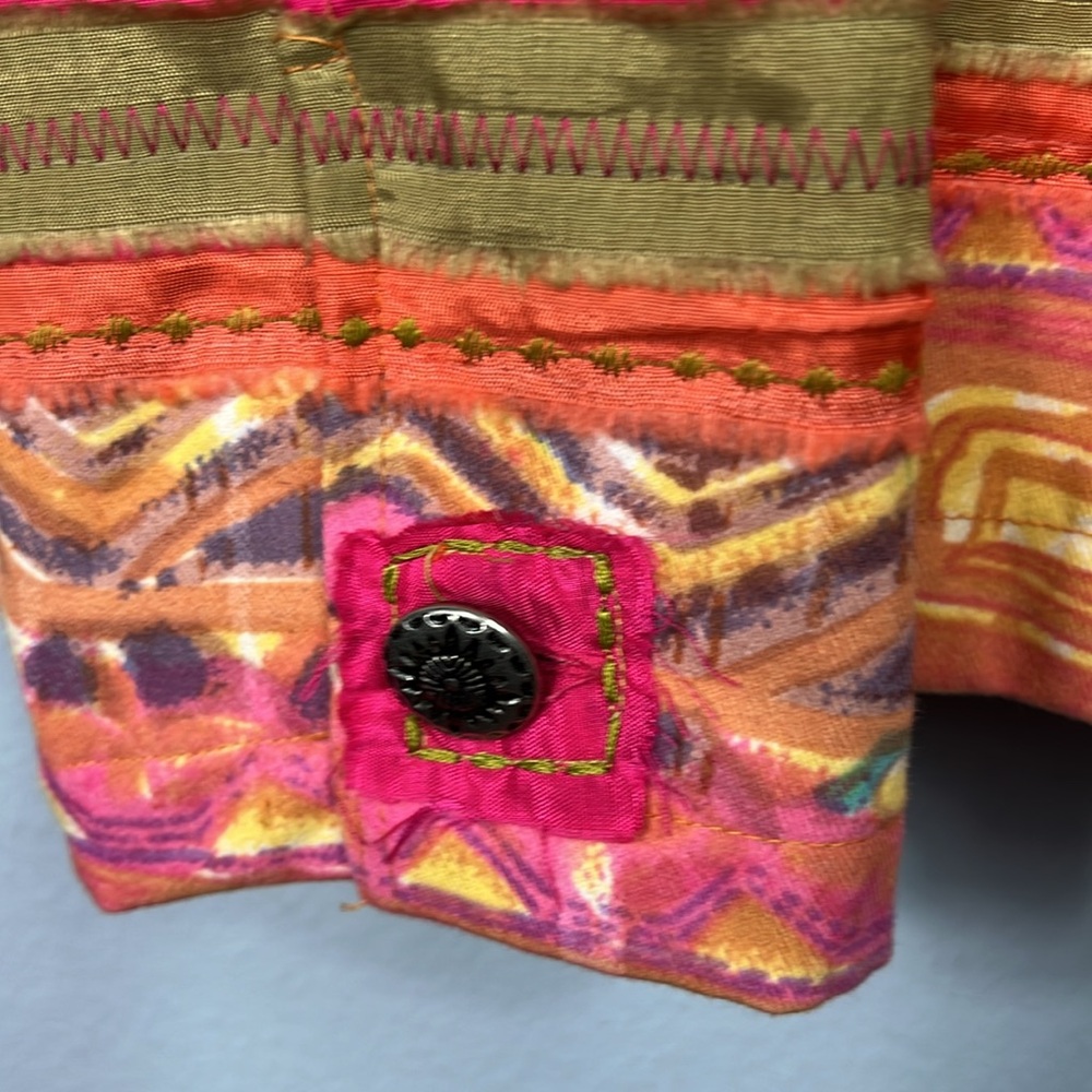 Coldwater Creek Pink Multicolor Patchwork Ribbon … - image 5